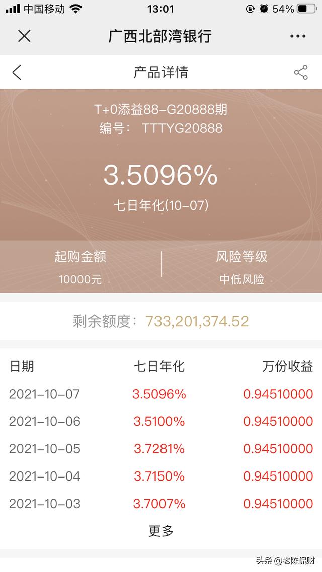 七日年化收益率最高4%,2021年第三期银行T0理财排行榜