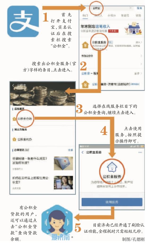 山东可上支付宝查公积金了 济南居民刷脸秒查