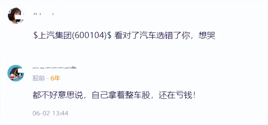 “看对了汽车选错了你”，上汽集团垫底，股民的眼光需要放长远些
