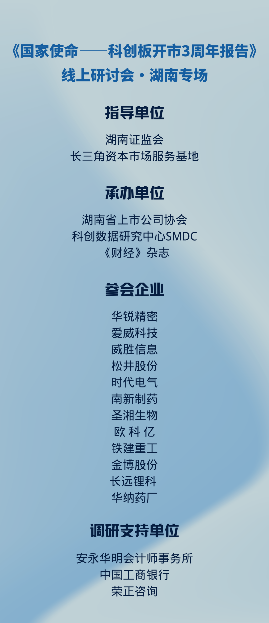 科创板全国调研第二季：湖南专场圆满完成，12家企业齐聚一堂