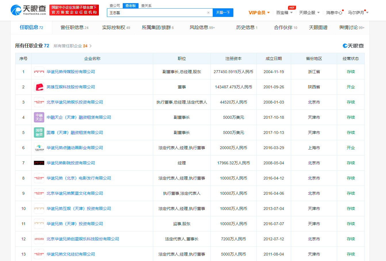 深交所通报批评华谊兄弟王忠军王忠磊