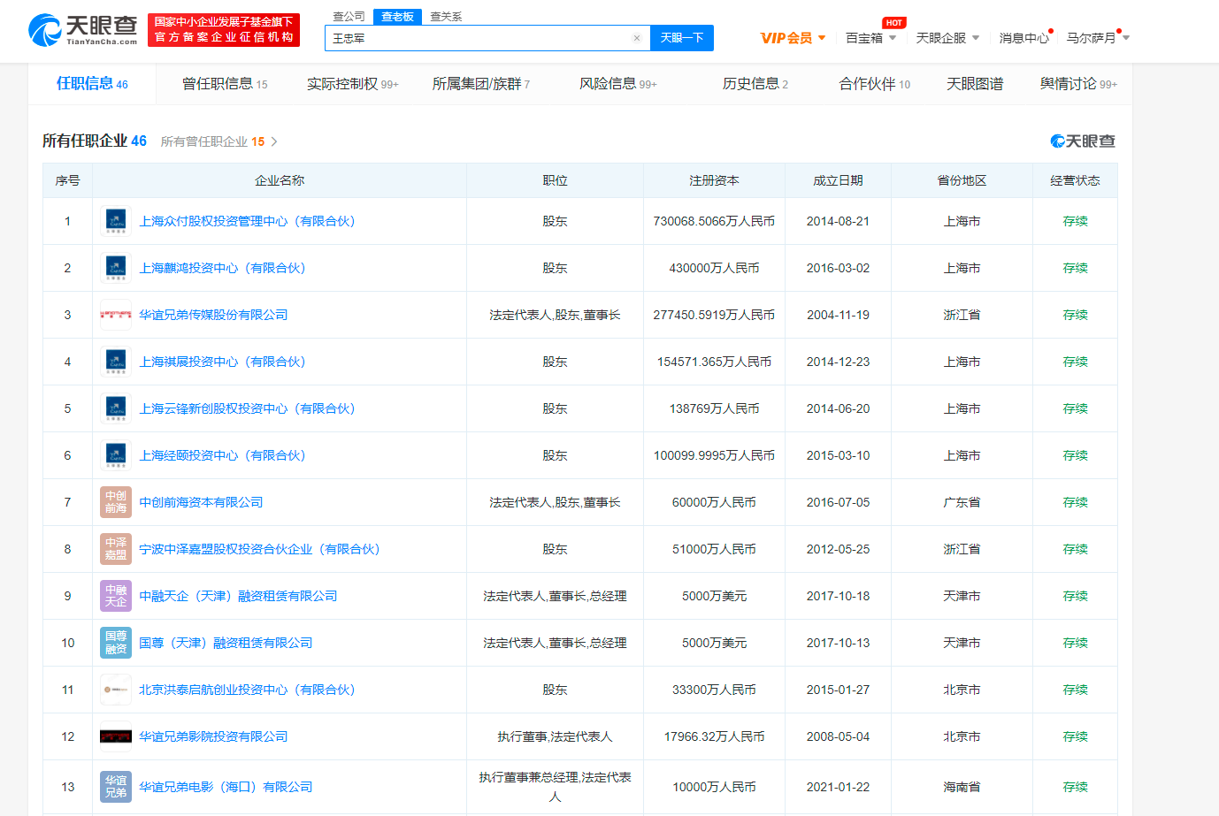 深交所通报批评华谊兄弟王忠军王忠磊